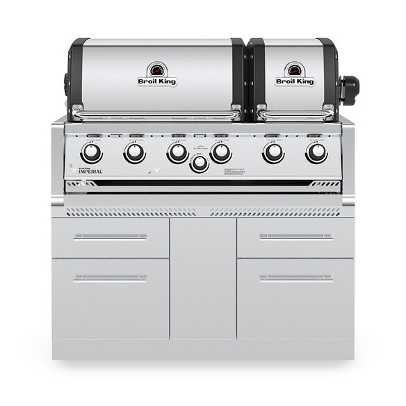 Barbecue gaz encastrable Imperial S 670 sur meuble Broil King