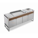 Cuisine extérieure Oasi 205C + Plancha gaz 80 Lisse + Réchaud - Planet