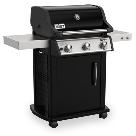Pack barbecue gaz Weber Spirit Premium E315 + Grille en fonte vu de 3/4