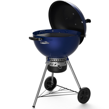Barbecue charbon Master-Touch 5750 GBS Weber Deep Blue avec couvercle ouvert