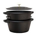 Set de 2 cocottes en fonte empilables Ofyr Staub