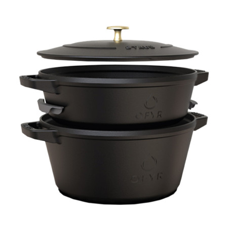 Set de 2 cocottes en fonte empilables Ofyr Staub