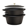 Set de 2 cocottes en fonte empilables Ofyr Staub