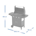 Dimensions du barbecue gaz Compact 3 LX Plus Campingaz ouvert