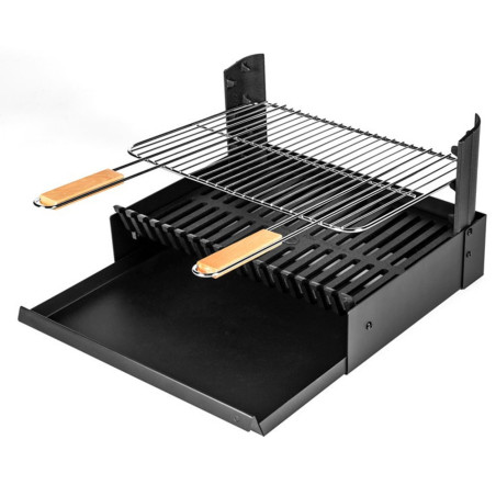 Barbecue charbon grilloir en fonte SoMagic tiroir ouvert