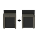 Pack 2 Modulo ENO en acier galvanisé thermolaqué gris et noir Pack 2 Modulo ENO en acier galvanisé thermolaqué gris et noir