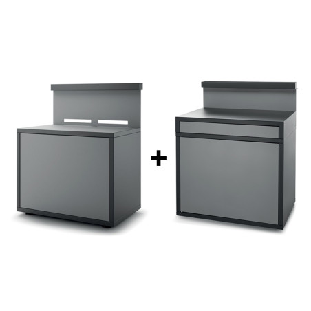 Pack cuisine extérieure Forge Adour 2 modules en acier gris et noir