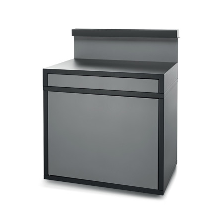 Meuble desserte Forge Adour en acier gris et noir avec tiroir