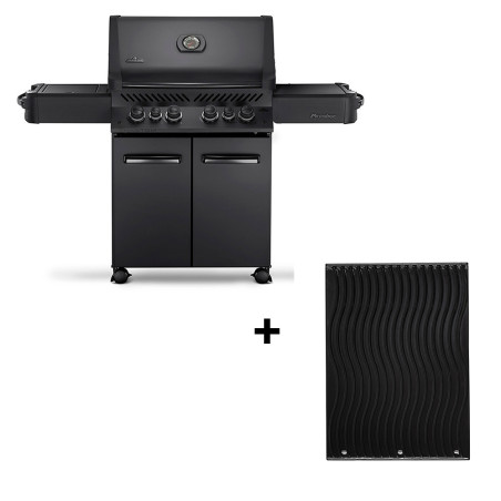 Pack Napoléon barbecue gaz Prestige 500 Phantom + plancha fonte émaillée réversible