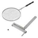 Grille en inox ø38 cm en inox avec support d'accroche pour brasero Feu Du Jardin