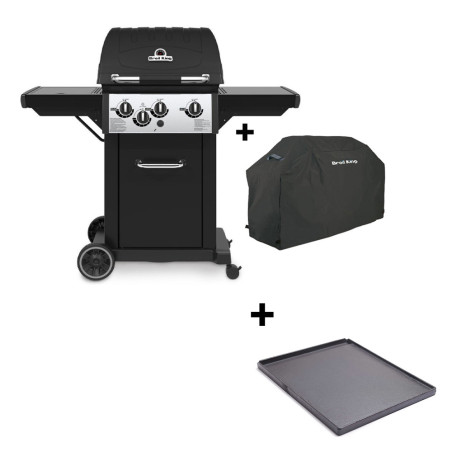 Pack barbecue Royal 340 Broil King + housse + plancha réversible