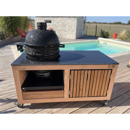 Cuisine extérieure Lulu La Nantaise XS Tontons Grilleurs avec barbecue kamado charbon encastré