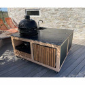 2 cuisines Lulu la Nantaise XS Tontons Grilleurs en îlot avec barbecue kamado encastré et évier