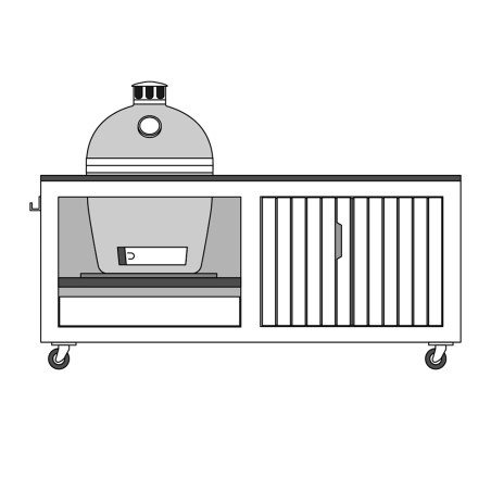 Schéma d'une cuisine Lulu La Nantaise XS pour kamado encastré - Les Tontons Grilleurs