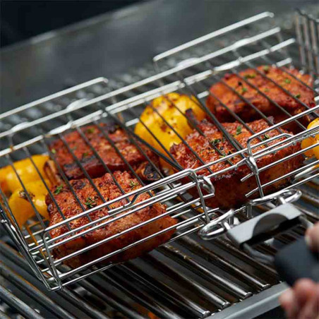 Panier à grill en inox Broil King en action