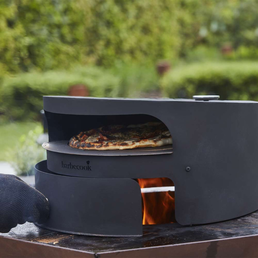 Four à Pizza Pour Barbecue Rosenstein & Söhne Avec Pierre De Cuisson 30,5 Cm Et Thermomètre Intégré - Idéal Gaz & Charbon