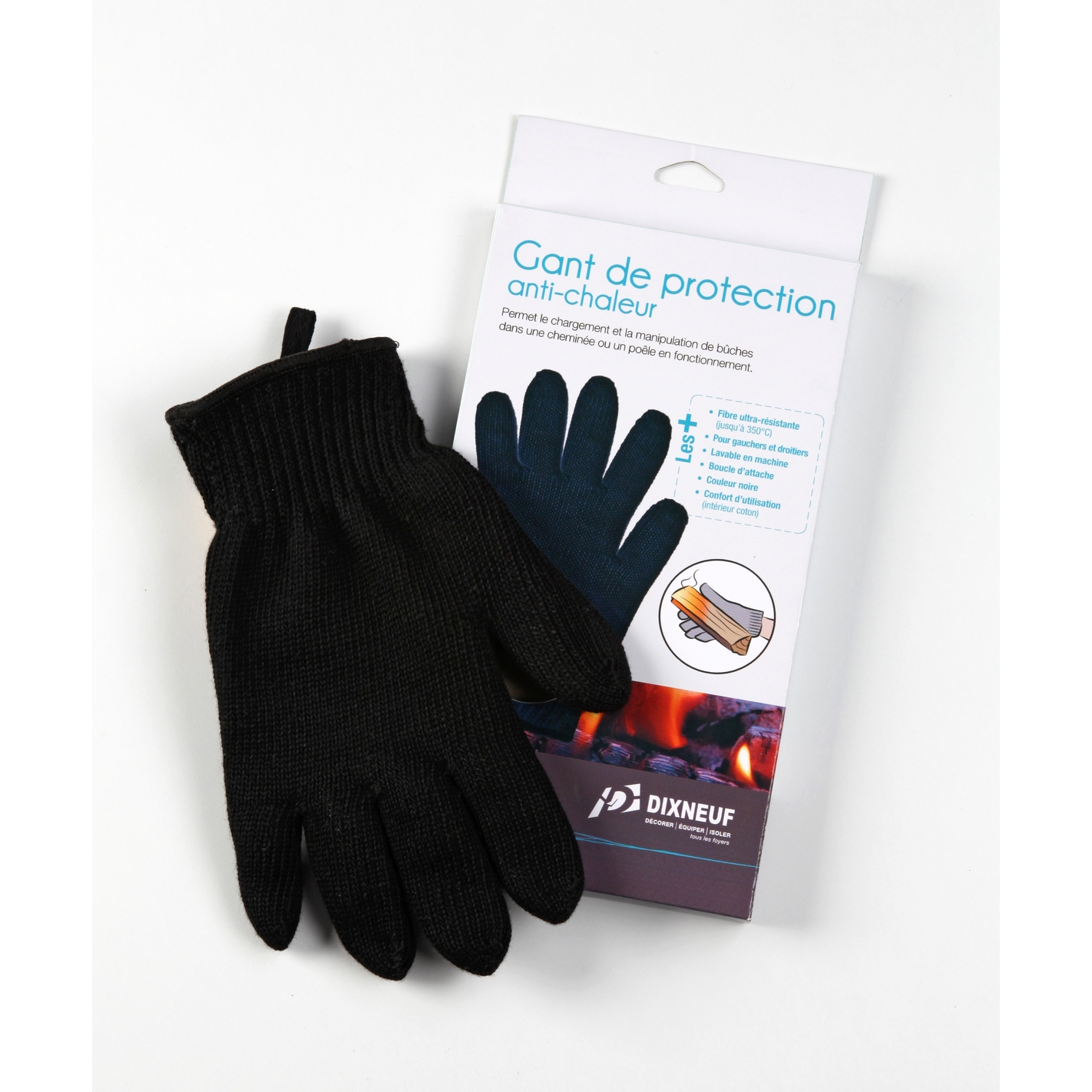 1 paire de gants de cuisine, en coton, lavables, résistants à la chaleur  jusqu'à