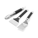 Pince, spatule et grattoir en inox pour plancha Weber