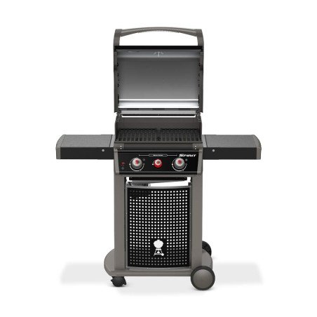 Barbecue gaz Spirit Classic E-220S noir Weber couvercle ouvert