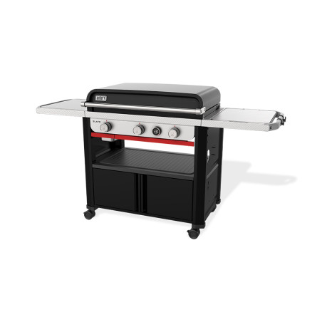 Plancha gaz Premium Slate GPD 76 cm sur chariot Weber de côté