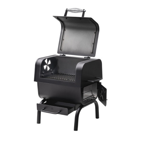 Vue latérale ouverte droite du barbecue charbon Charcoal Medium Char-Broil