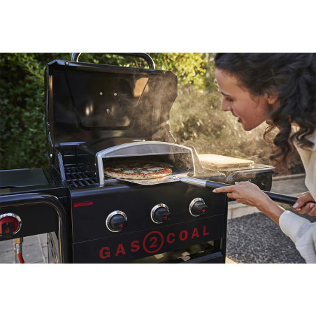 Four à pizza universel Char-Broil sur le barbecue Gas2coal 3B Special Edition Char-Broil