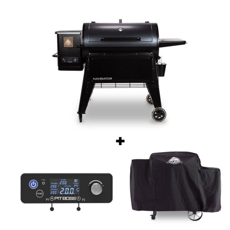 Pack barbecue pellets Navigator 1150 Pit Boss, housse protectrice et écran de contrôle SmokeIT