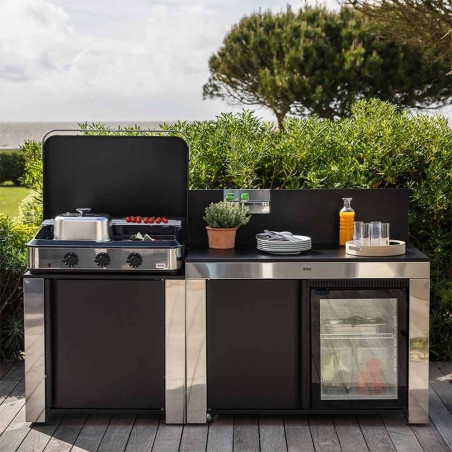 Desserte Félix inox ENO avec frigo encastré