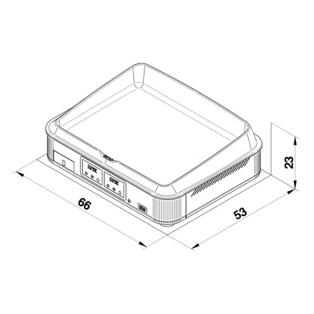 Schéma et dimensions de la plancha électrique Enosign 65 ENO