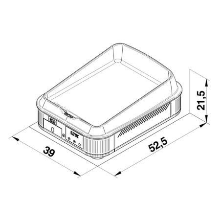 Schéma et dimensions de la plancha électrique Enosign 40 ENO