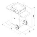 Schéma avec dimensions de la plancha gaz sur chariot Initial 50 ENO