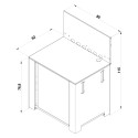 Schéma avec dimensions du modulo ENO pour plancha en acier gris