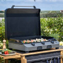 Cuisson sur la plancha gaz Fusion 75 acier gris cargo ENO