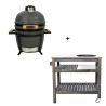 Barbecue kamado Original Compact et chariot en bois noir Grill Guru