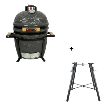 Pack avec le kamado Original Compact Grill Guru et le stand pliable