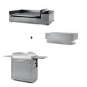 Pack plancha électrique Premium 60 inox marin Forge Adour + couvercle + chariot