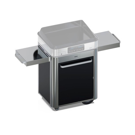 Chariot plancha électrique Enosign noir et inox Chariot plancha électrique Enosign noir et inox