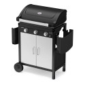 Plancha gaz EX3 sur chariot avec tablettes rabattables