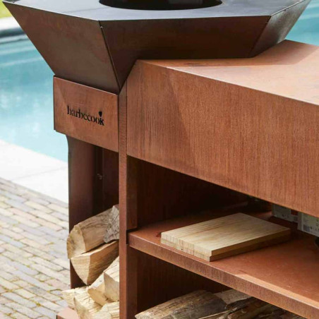 Brasero Nestor Island corten Barbecook - bois