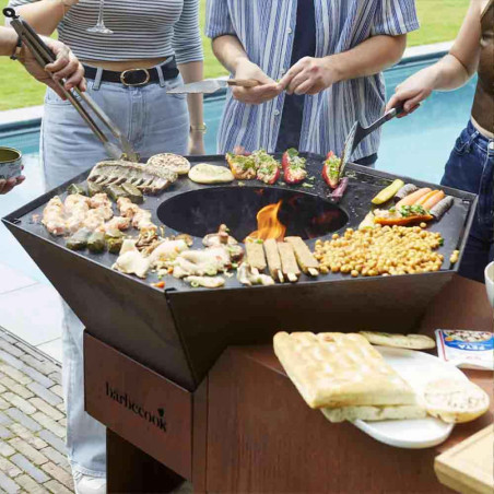 Brasero Nestor Island corten Barbecook - cuisson