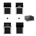 Pack 5 Modulos ENO cuisine extérieure en acier noir et inox marin
