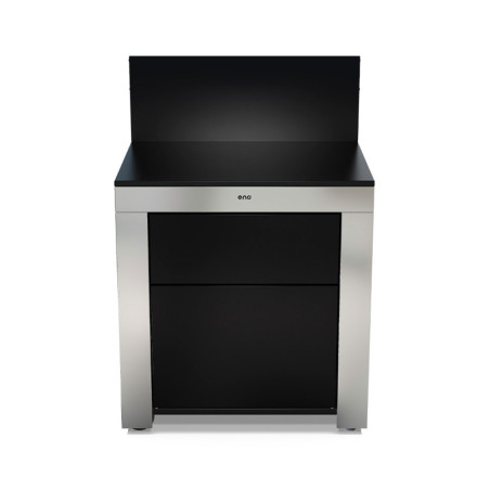 Modulo plan de travail avec 2 tiroirs Inox et Noir ENO
