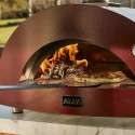 Cuisson d'une pizza au feu de bois dans le Moderno 2 Rouge Alfa Pizza Cuisson d'une pizza au feu de bois dans le Moderno 2 Rouge Alfa Pizza