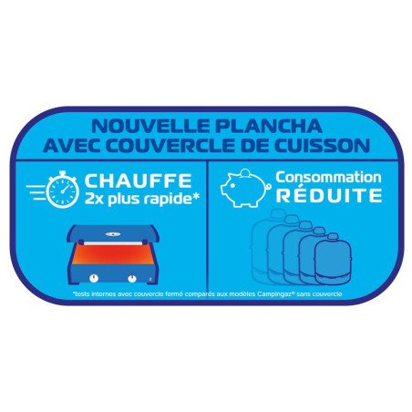Avantages du couvercle de cuisson sur la plancha gaz EX3 sur chariot Campingaz