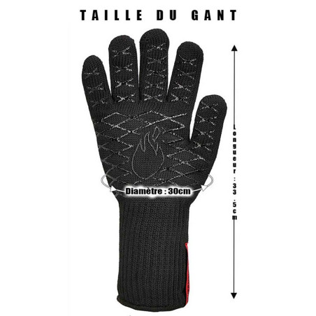 Dimensions gants Kevlar Feuermeister taille 12