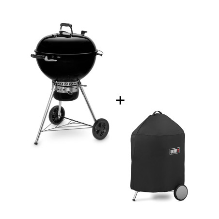 Pack Weber comprenant le barbecue charbon Master Touch GBS E-5750 noir et la housse