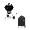 Pack Weber comprenant le barbecue charbon Master Touch GBS E-5750 noir et la housse