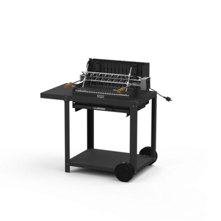 Barbecue charbon Le Marquier Mendy 54*32 noir sur son chariot