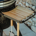 Kamado TWO.55 noir avec chariot et 2 tablettes latérales rétractables