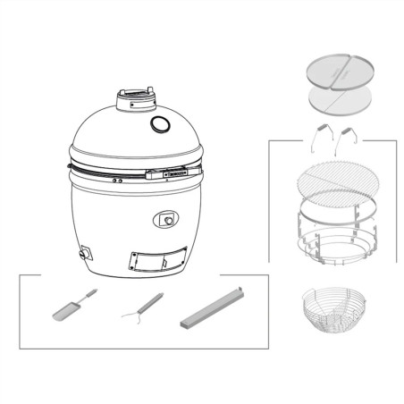 Plan du kamado TWO.55 noir Monolith
